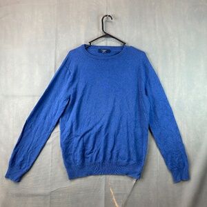 J Crew cashmere Men’s crewneck sweater In Solid Blue Pullover Size M